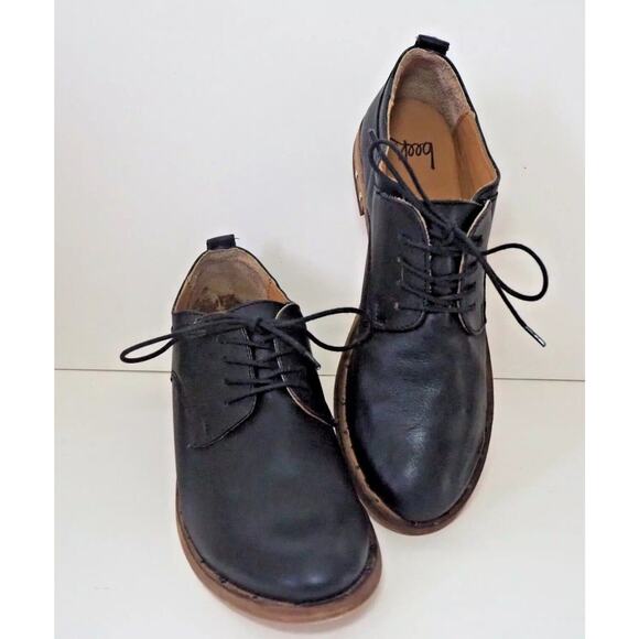 beek Black Leather Lace-Up Loafers - Picture 1 of 8